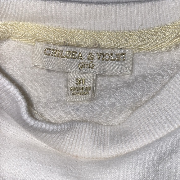 Chelsea & Violet IVORY Solid Sweatshirt. GIRLS Size 3T. EUC. - Picture 4 of 4